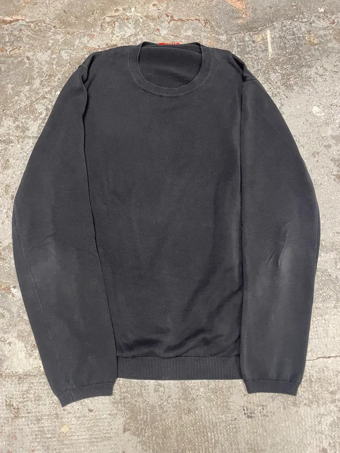 2000s Prada Navy Cotton Sweater (M) hsEJcvE 0