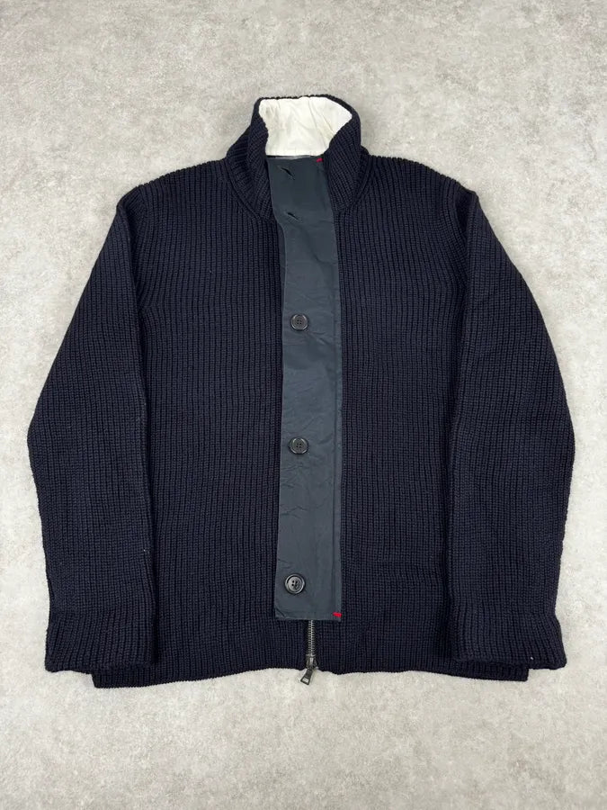 2000s Prada Navy Drivers Wool Cardigan Sweater UnzqoKG 0