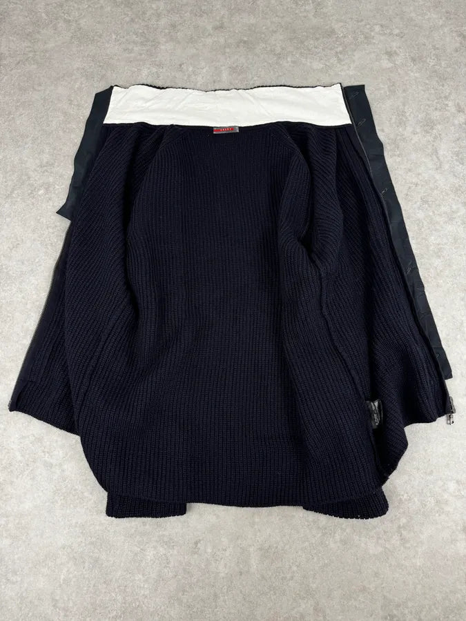 2000s Prada Navy Drivers Wool Cardigan Sweater UnzqoKG 7