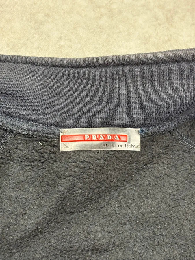 2000s Prada Navy Gloved Zip-up Cozy Sweater Jacket UKMcMOI 12