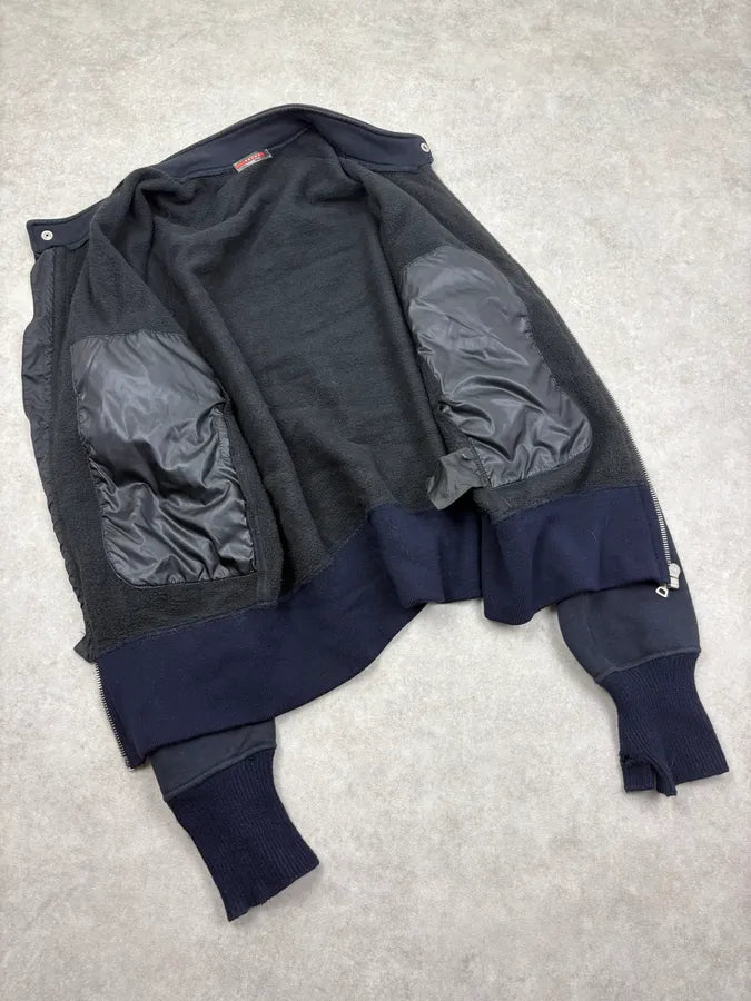 2000s Prada Navy Gloved Zip-up Cozy Sweater Jacket UKMcMOI 7