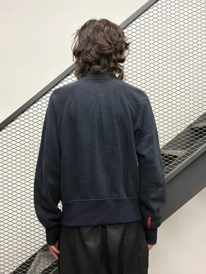 2000s Prada Navy Gloved Zip-up Cozy Sweater Jacket UKMcMOI 2