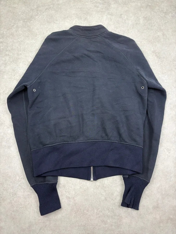 2000s Prada Navy Gloved Zip-up Cozy Sweater Jacket UKMcMOI 6