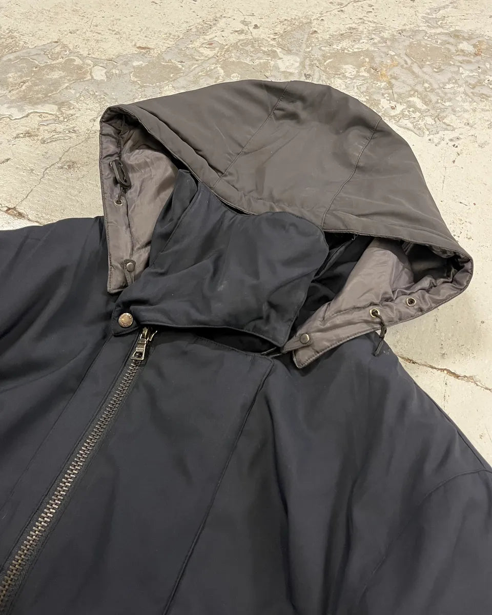 2000s Prada Navy Hooded Nylon Layered Windbreaker Jacket  VhWJTzq 4