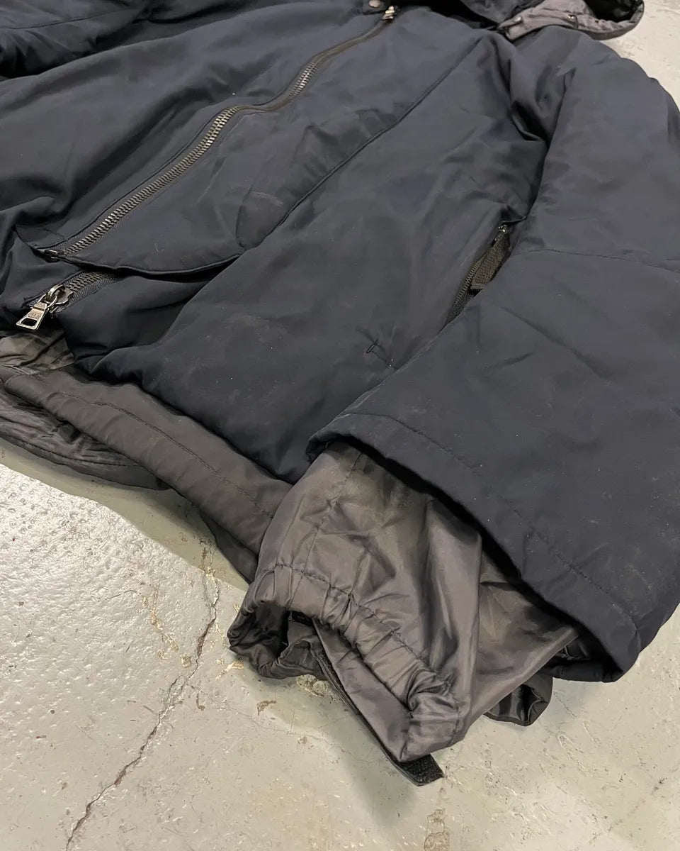 2000s Prada Navy Hooded Nylon Layered Windbreaker Jacket  VhWJTzq 5