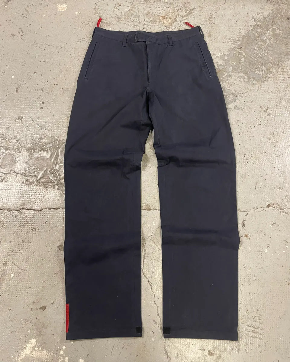 2000s Prada Navy Linea Rossa Sport Tailored Pants (M) BymkhxZ 3