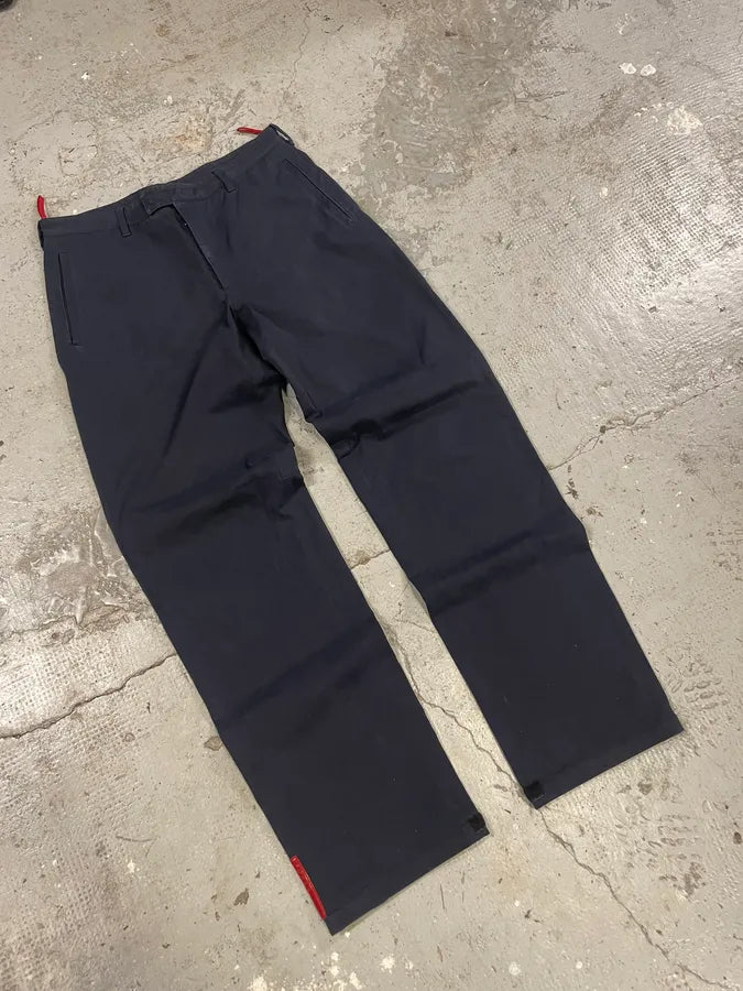 2000s Prada Navy Linea Rossa Sport Tailored Pants (M) BymkhxZ 4