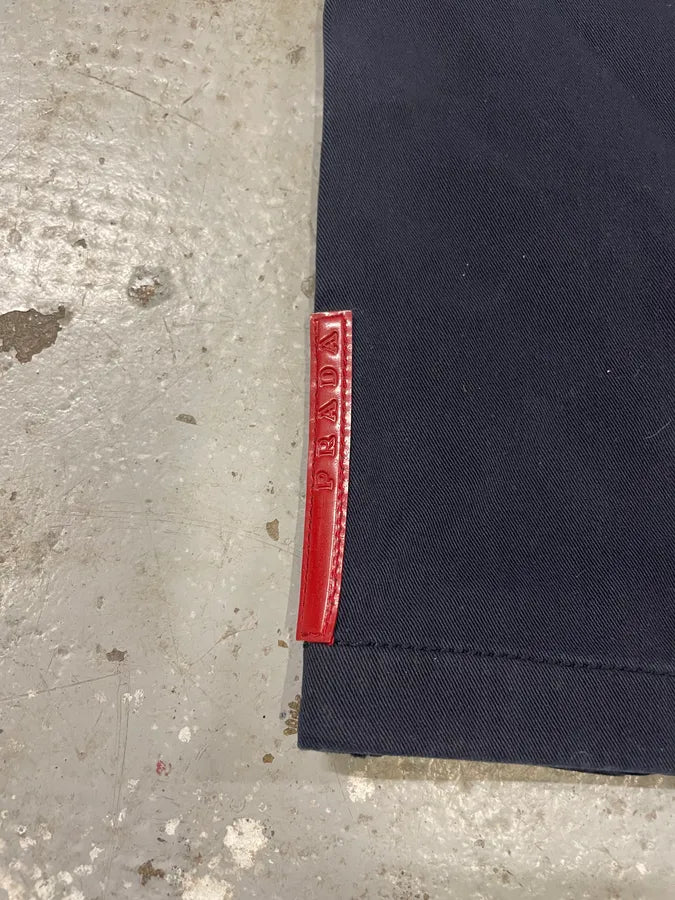 2000s Prada Navy Linea Rossa Sport Tailored Pants (M) BymkhxZ 8