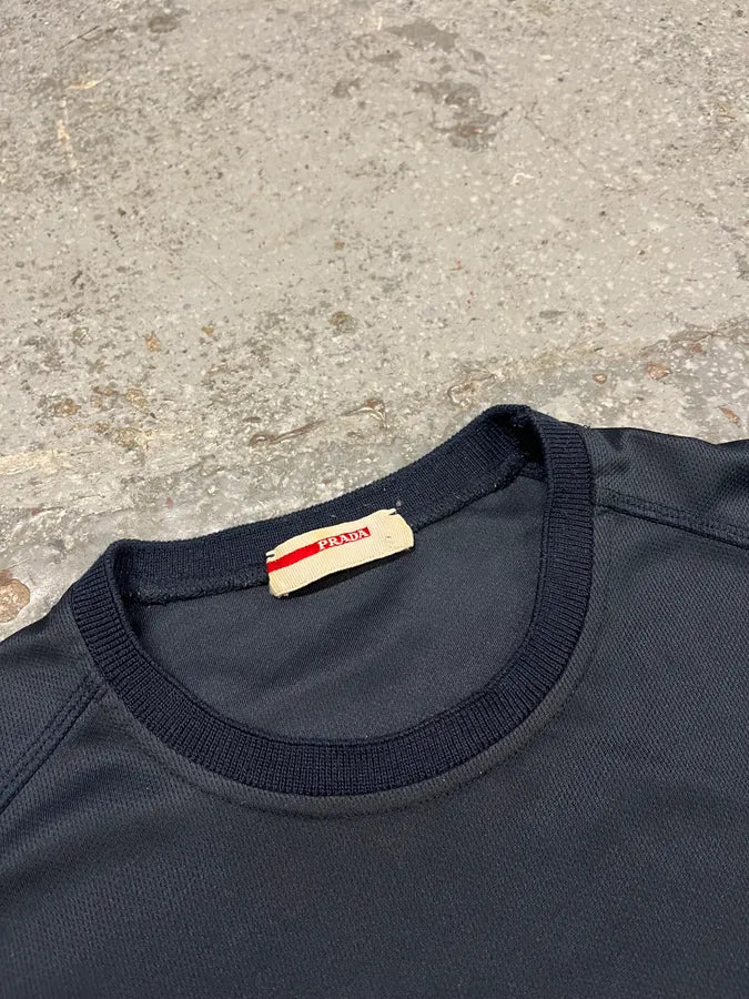 2000s Prada Navy Linea Rossa Sport Tee-Shirt (S) sXRajMV 4