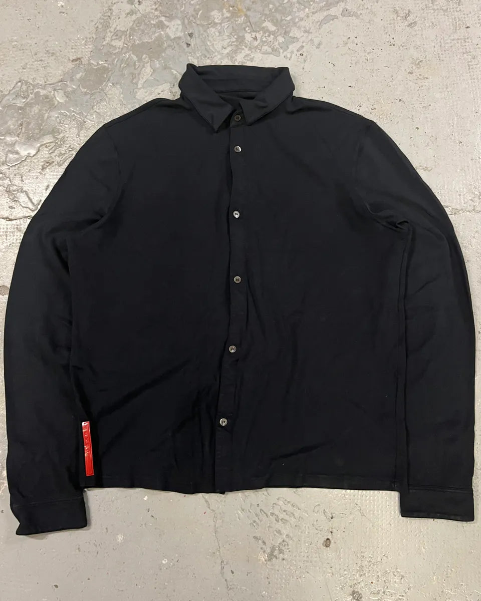 2000s Prada Navy Linea Rossa Stretchy Shirt IoxKSxI 0