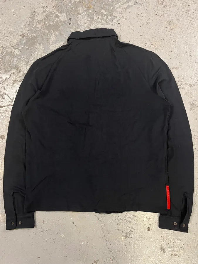 2000s Prada Navy Linea Rossa Stretchy Shirt IoxKSxI 5