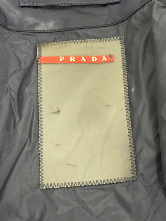 2000s Prada Navy Linea Rossa Windbreaker Jacket exhroUm 8