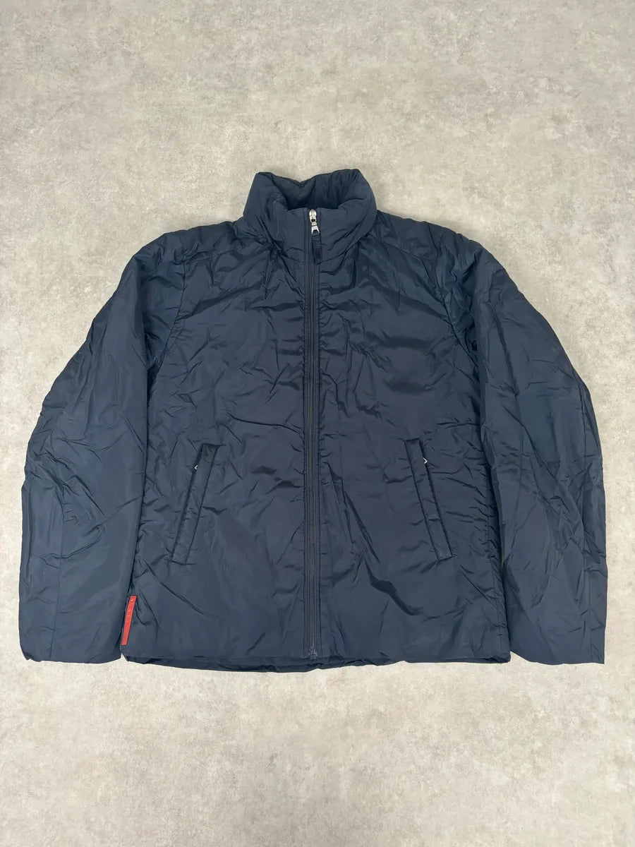 2000s Prada Navy Linea Rossa Windbreaker Jacket XKcqyhg 0