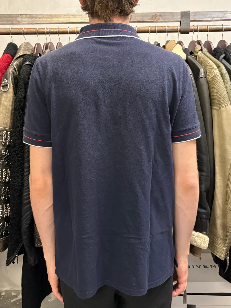 2000s Prada Navy Lined Polo Shirt FtKckVp 2