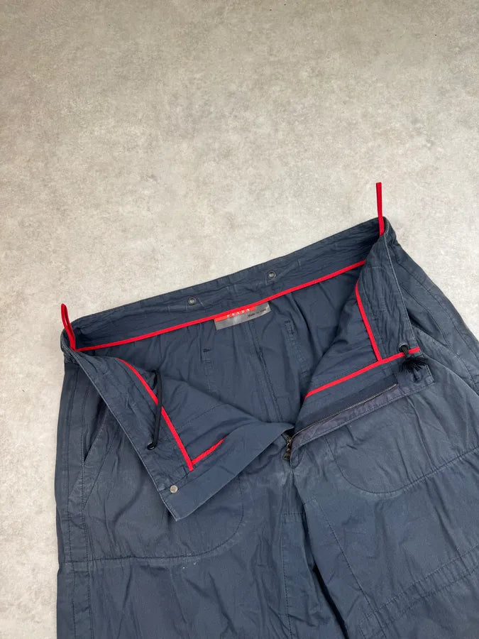 2000s Prada Navy Long Cargo Shorts SuBQCRA 7