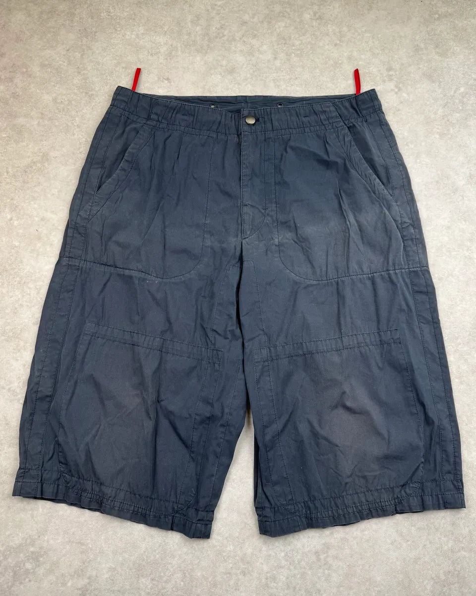 2000s Prada Navy Long Cargo Shorts SuBQCRA 3
