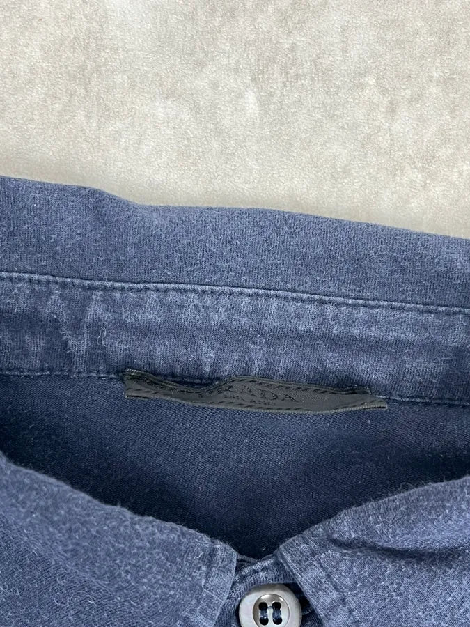 2000s Prada Navy Longsleeve Washed Polo Khvmwci 6