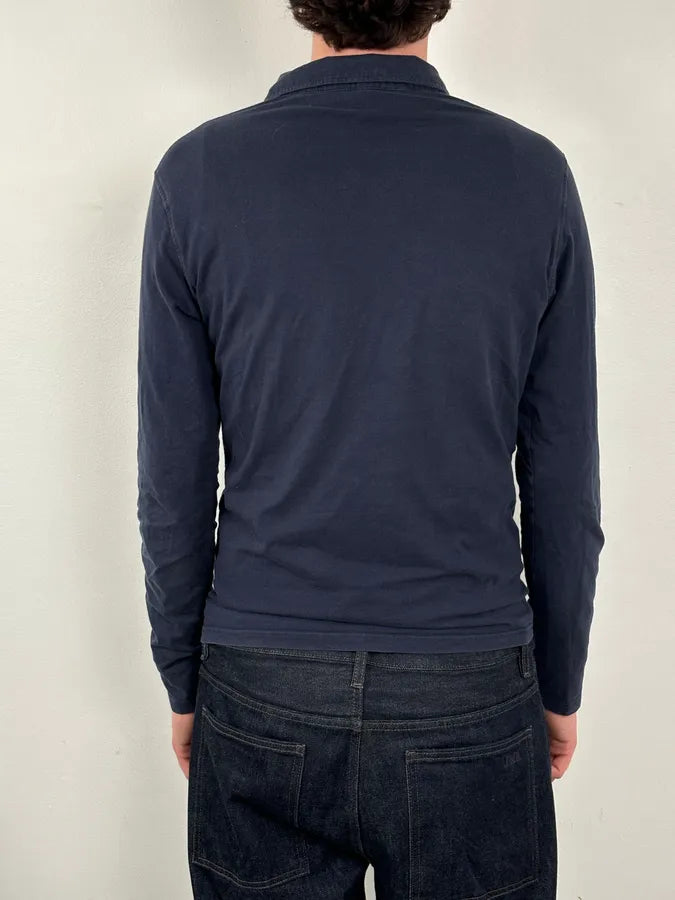 2000s Prada Navy Longsleeve Washed Polo Khvmwci 2