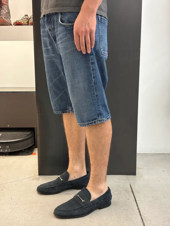 2000s Prada Navy Loose Denim Shorts VSbNXMK 2