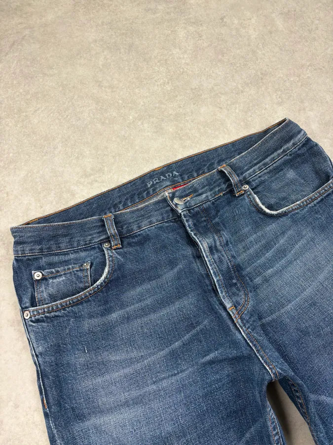2000s Prada Navy Loose Denim Shorts VSbNXMK 5