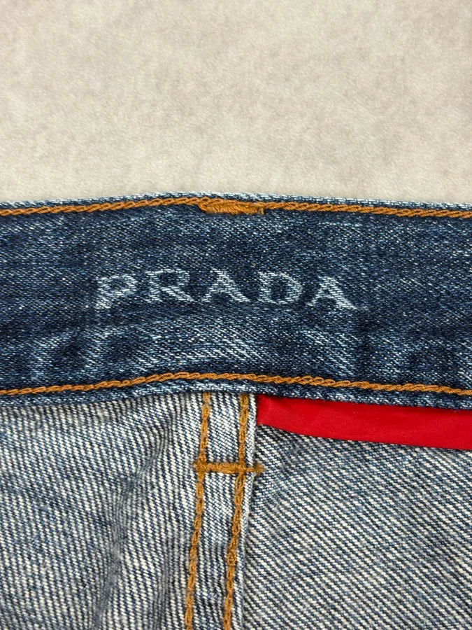 2000s Prada Navy Loose Denim Shorts VSbNXMK 9