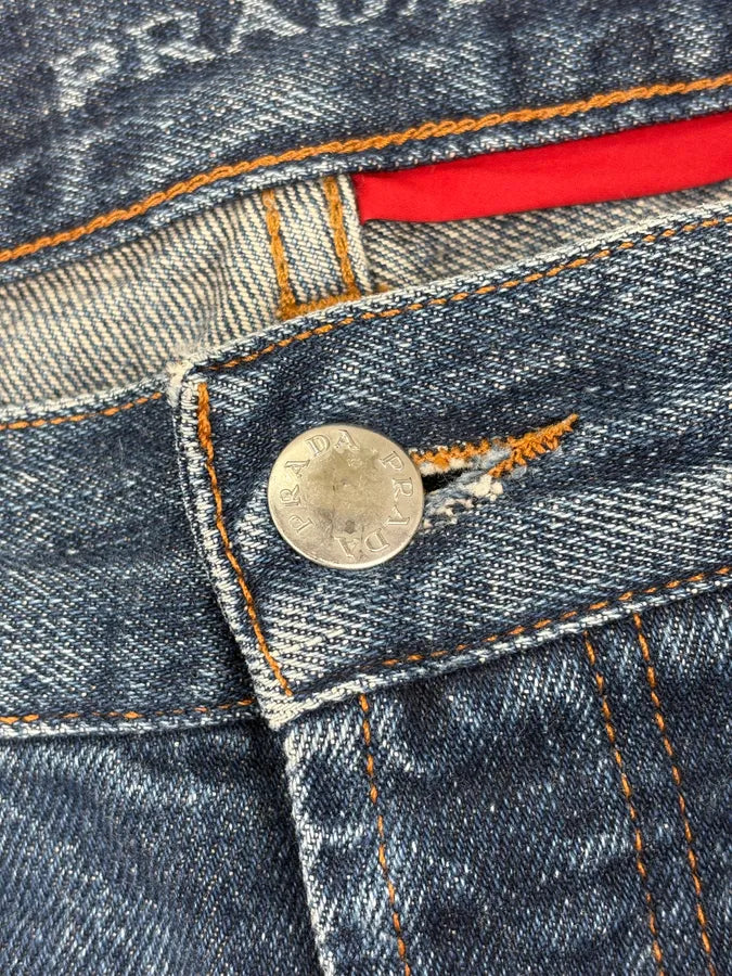 2000s Prada Navy Loose Denim Shorts VSbNXMK 7