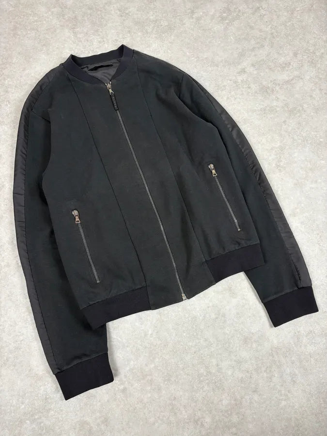 2000s Prada Black Minimalist Hybrid Zip-up Sweater bnZOyYb 3
