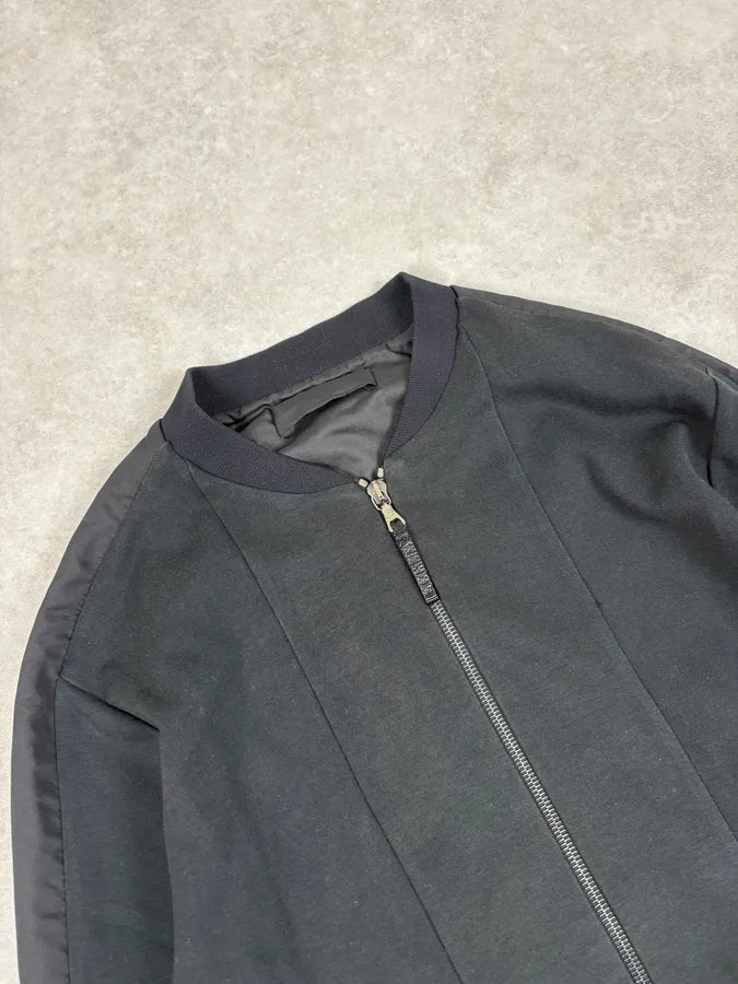 2000s Prada Black Minimalist Hybrid Zip-up Sweater bnZOyYb 4