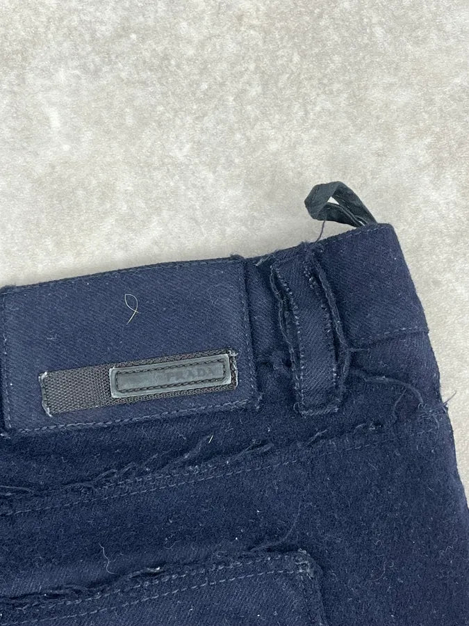 2000s Prada Navy Wool Minimalist Pants CdnzdoA 9