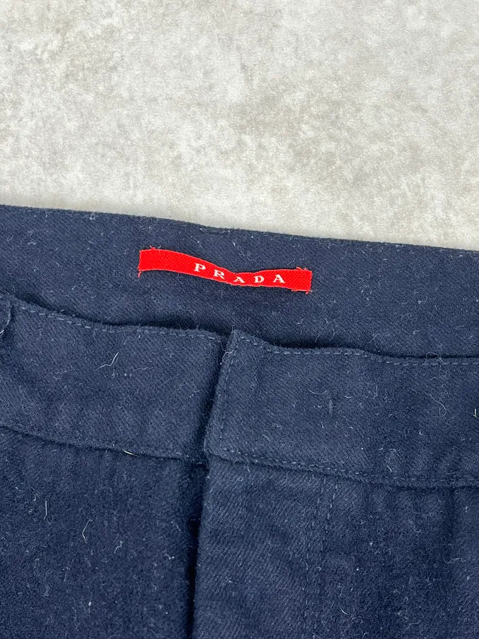 2000s Prada Navy Wool Minimalist Pants CdnzdoA 8