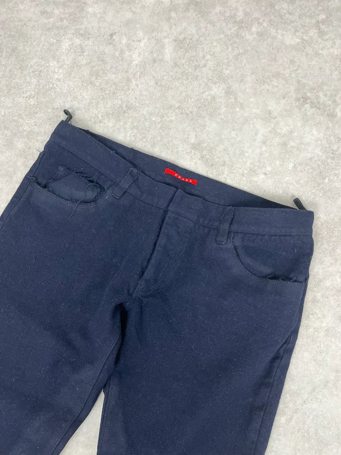 2000s Prada Navy Wool Minimalist Pants CdnzdoA 4