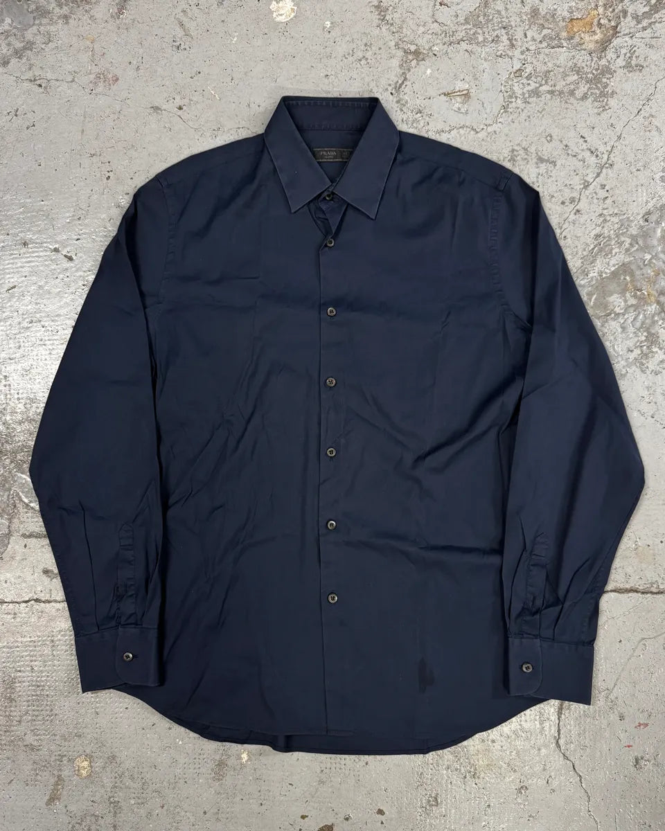 AW2014 Prada Navy Minimalist Shirt qOhlYAR 0