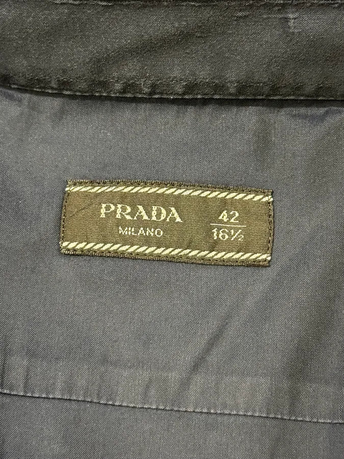 AW2014 Prada Navy Minimalist Shirt qOhlYAR 5