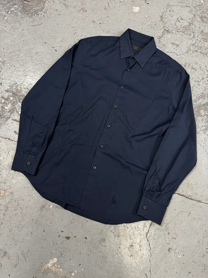 AW2014 Prada Navy Minimalist Shirt qOhlYAR 1