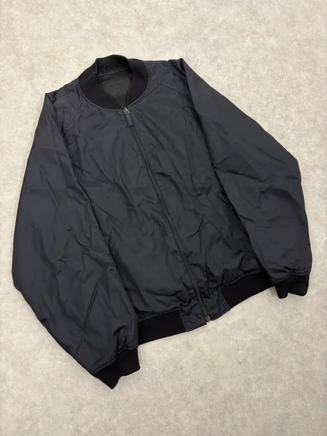 2000s Prada Navy Nylon Bomber Jacket FRItqjr 3