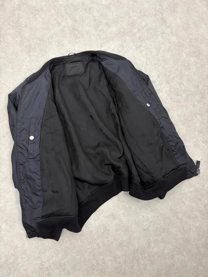 2000s Prada Navy Nylon Bomber Jacket FRItqjr 6