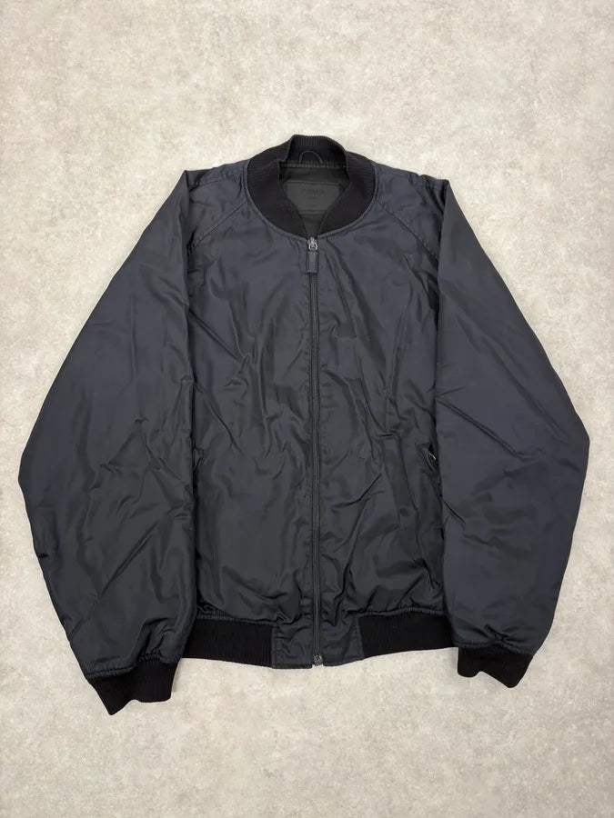 2000s Prada Navy Nylon Bomber Jacket FRItqjr 0