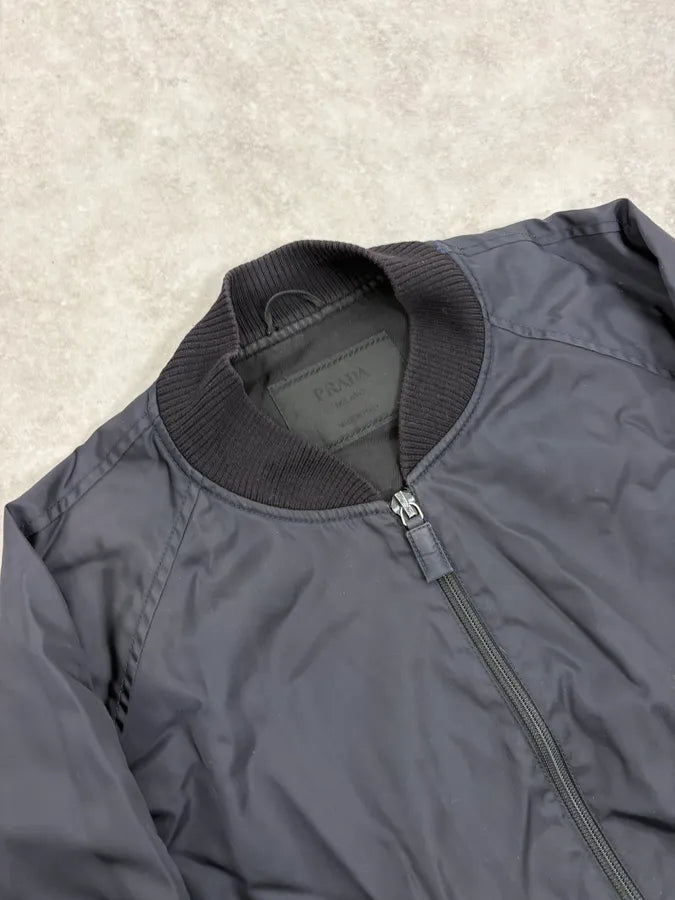 2000s Prada Navy Nylon Bomber Jacket FRItqjr 4