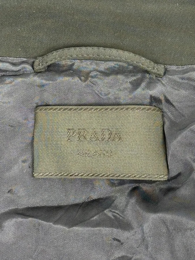 2000s Prada Navy Nylon Buttoned Class Long Jacket gGfSbQc 10