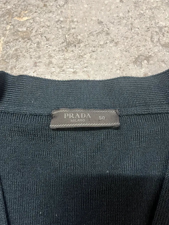 2000s Prada Navy Nylon Cardigan OJqKNvu 7