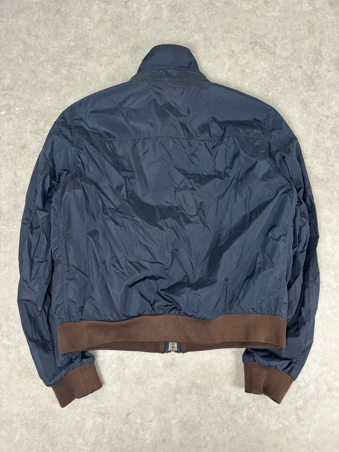 AW2010 Prada Navy Nylon Lamb Skin Trim Windbreaker Jacket cDjarkD 4