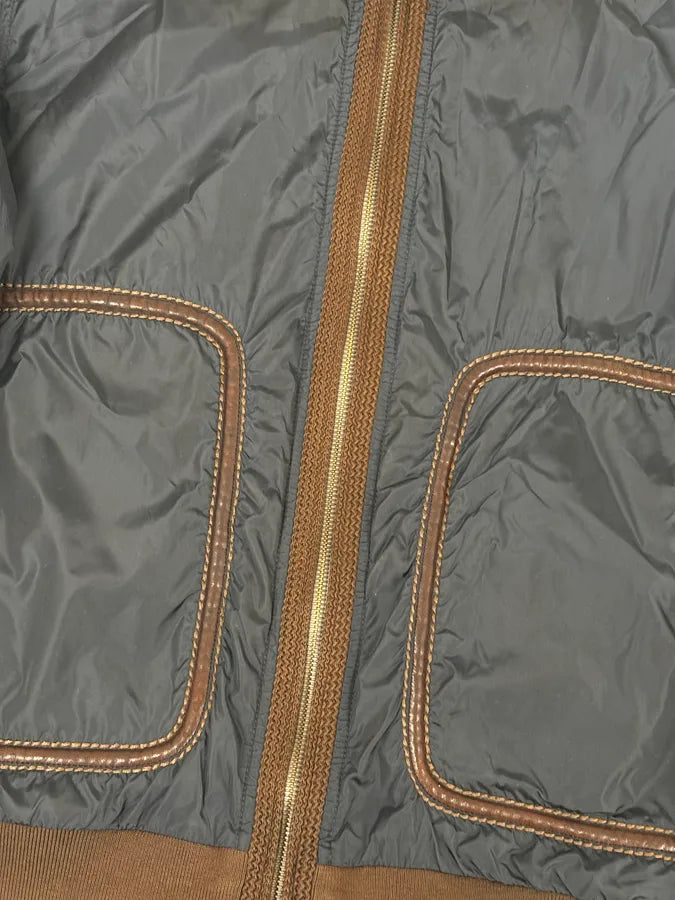 AW2010 Prada Navy Nylon Lamb Skin Trim Windbreaker Jacket cDjarkD 8