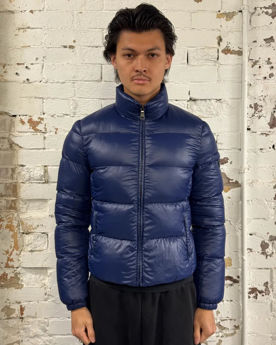 2000s Prada Navy Nylon Quilted Puffer Jacket MWflDyd 1