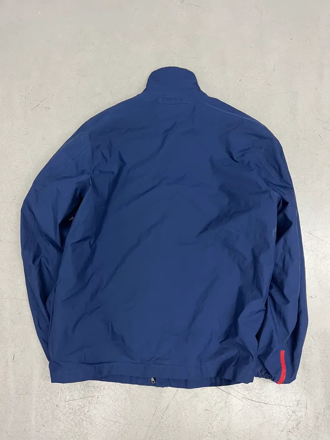 2000s Prada Navy Nylon Linea Rossa Windbreaker Jacket rsYjOFQ 5
