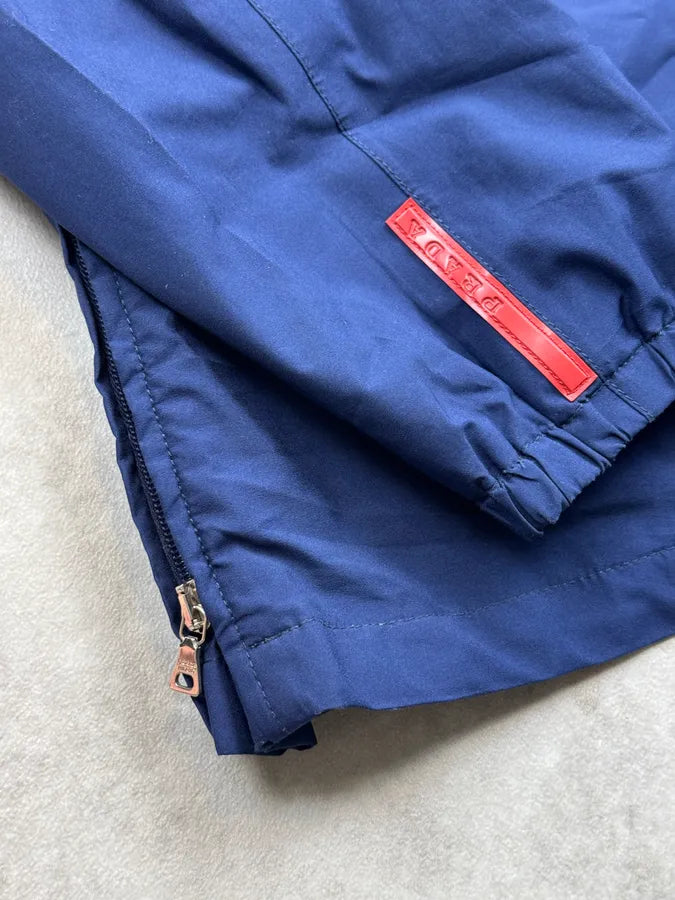 2000s Prada Navy Nylon Linea Rossa Windbreaker Jacket rsYjOFQ 7