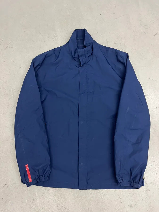 2000s Prada Navy Nylon Linea Rossa Windbreaker Jacket rsYjOFQ 0