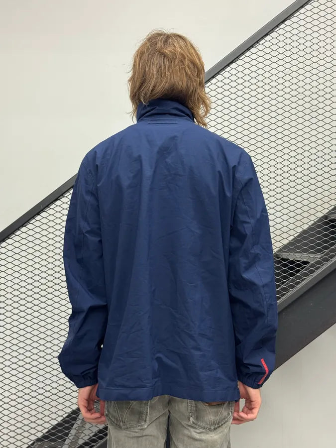 2000s Prada Navy Nylon Linea Rossa Windbreaker Jacket rsYjOFQ 2