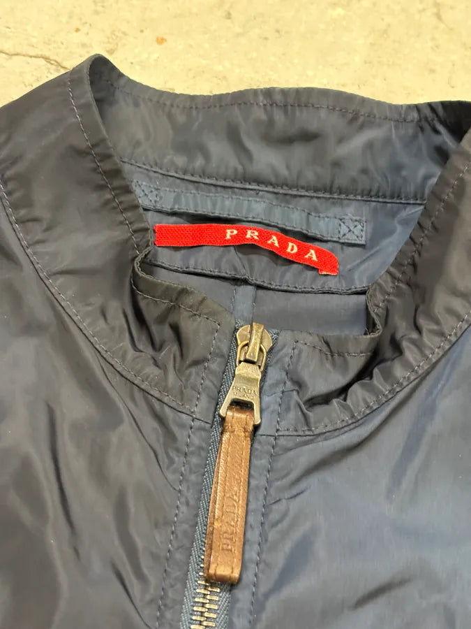 SS2006 Prada Navy Nylon Windbreaker Light Jacket HUHRLYG 9