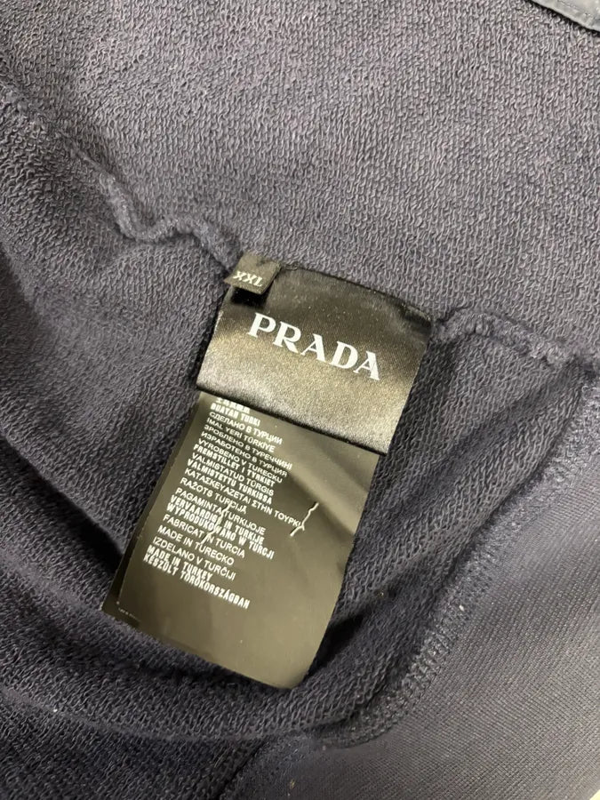 AW2014 Prada Navy Minimalist Hybrid Nylon Zip-up Hoodie  ERpJLGE 8