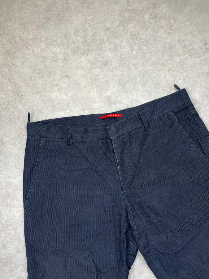 AW2009 Prada Black Striped Straight Leg Pants dEwbNTS 5